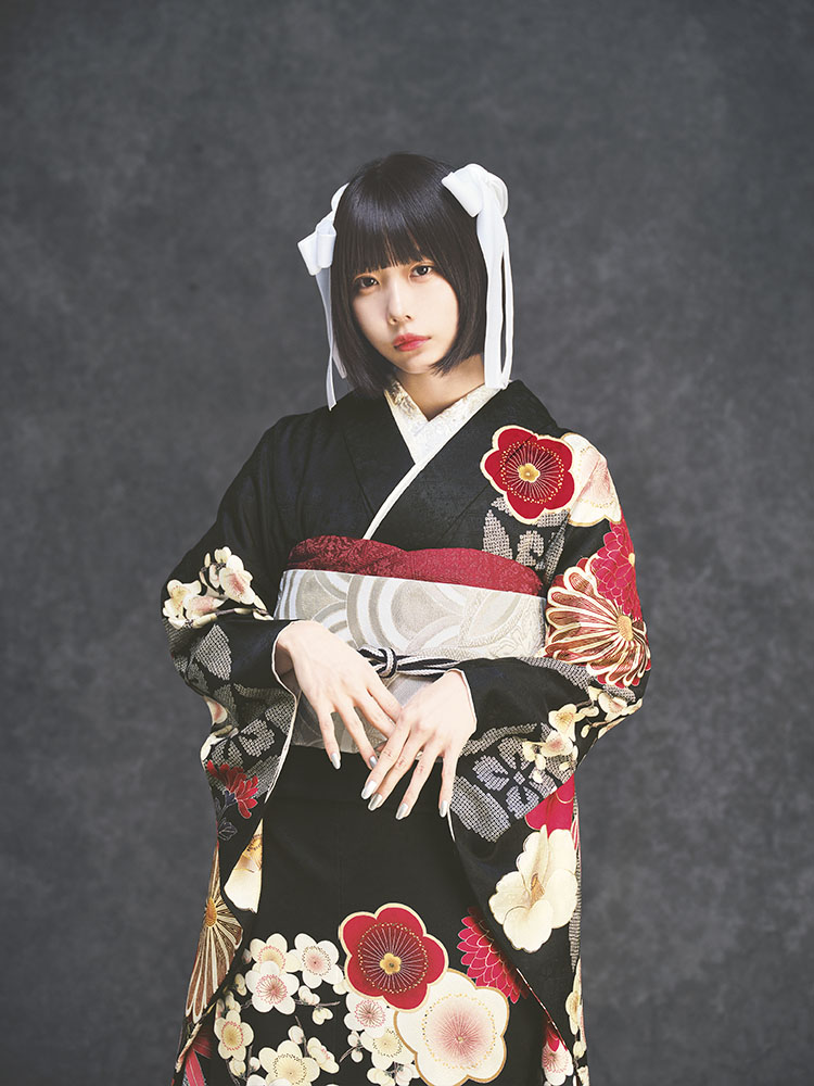 【振袖101】着物 振袖 正絹 袷 梅 茜色×黒 単品販売 r1382-f-2.jpg